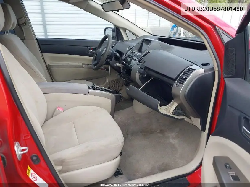 2008 Toyota Prius VIN: JTDKB20U587801480 Lot: 42245841