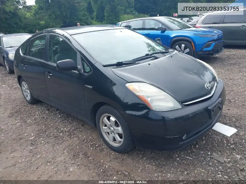 2008 Toyota Prius VIN: JTDKB20U283353755 Lot: 42594912