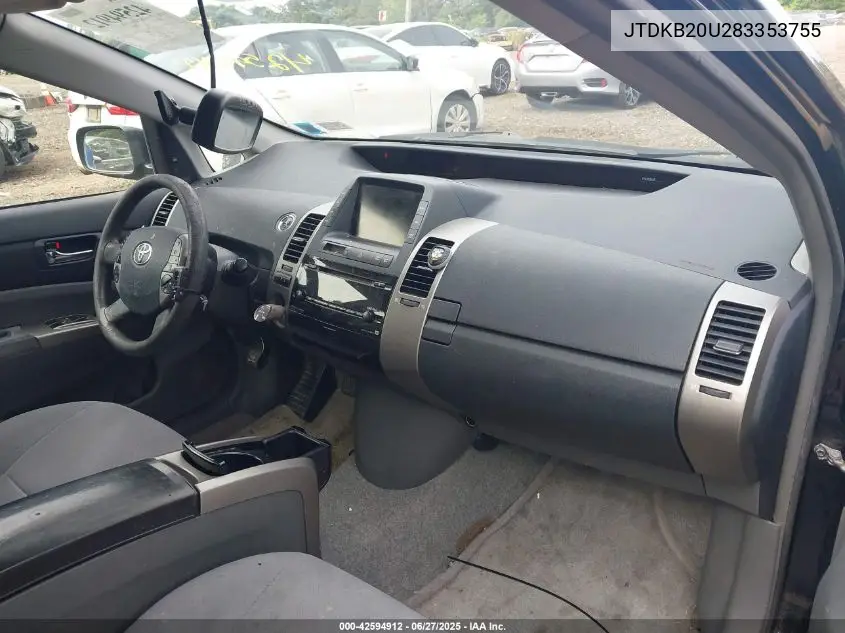 2008 Toyota Prius VIN: JTDKB20U283353755 Lot: 42594912