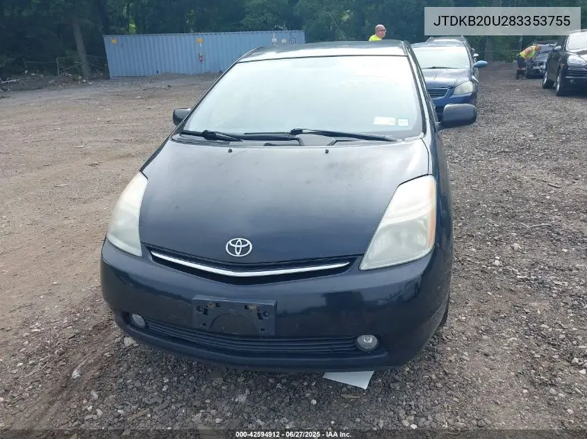 2008 Toyota Prius VIN: JTDKB20U283353755 Lot: 42594912