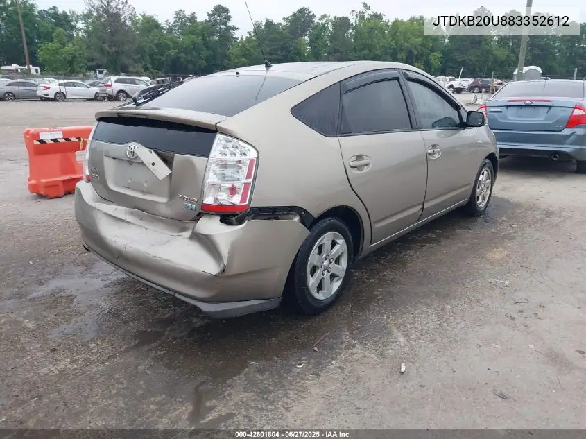 2008 Toyota Prius VIN: JTDKB20U883352612 Lot: 42601804