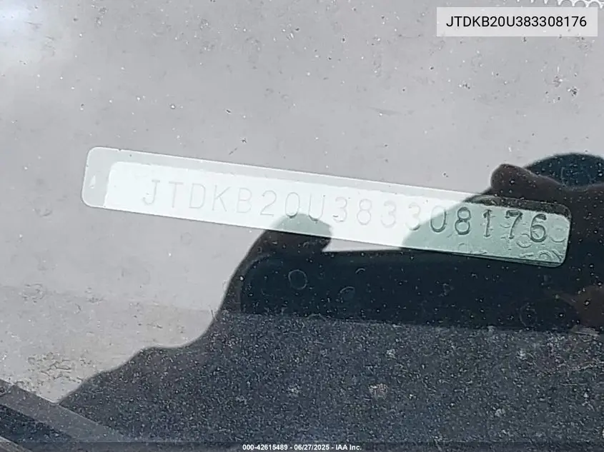 2008 Toyota Prius VIN: JTDKB20U383308176 Lot: 42615489