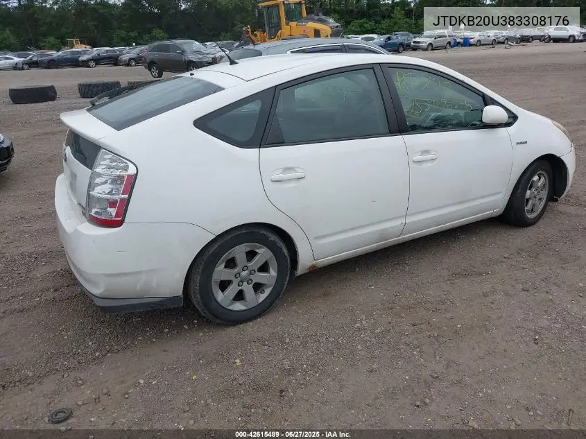 2008 Toyota Prius VIN: JTDKB20U383308176 Lot: 42615489