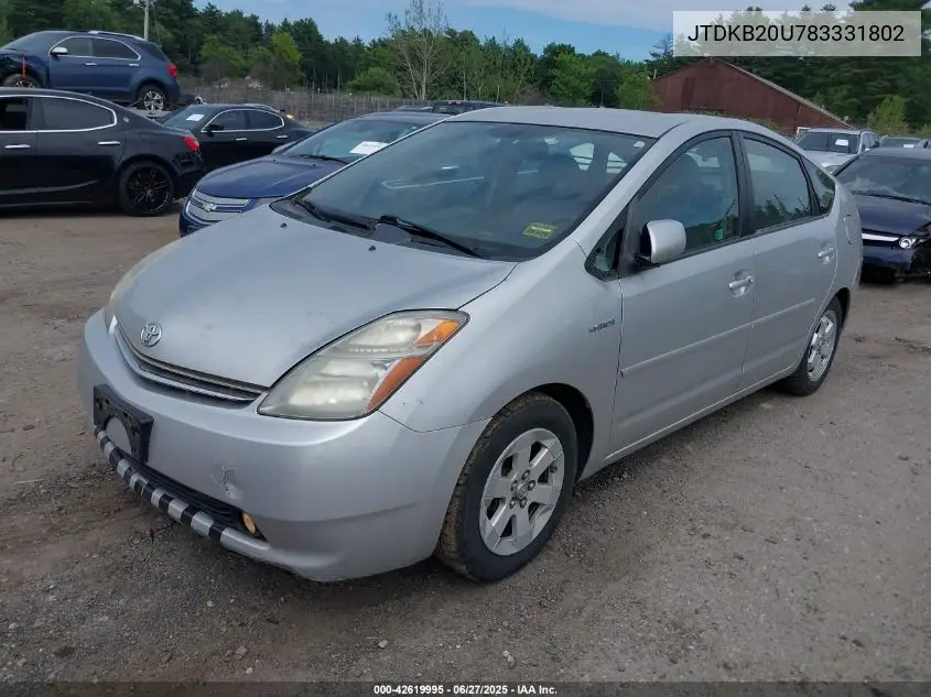 2008 Toyota Prius VIN: JTDKB20U783331802 Lot: 42619995