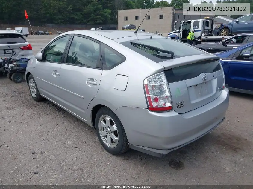 2008 Toyota Prius VIN: JTDKB20U783331802 Lot: 42619995