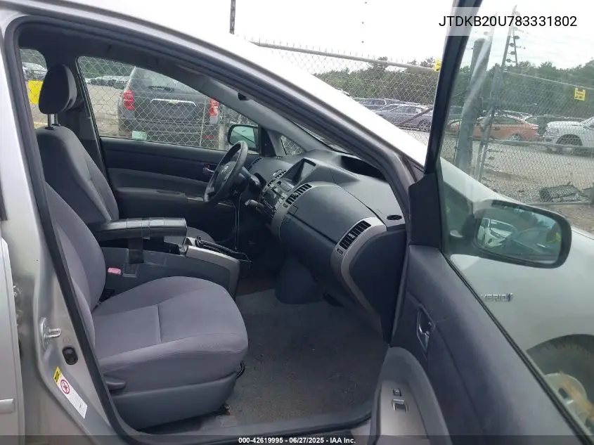 2008 Toyota Prius VIN: JTDKB20U783331802 Lot: 42619995