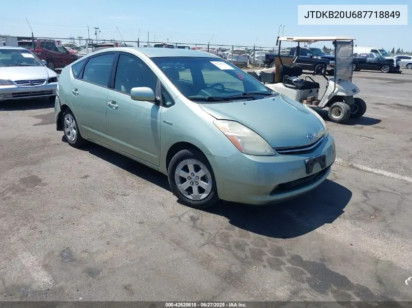 2008 Toyota Prius VIN: JTDKB20U687718849 Lot: 42620818