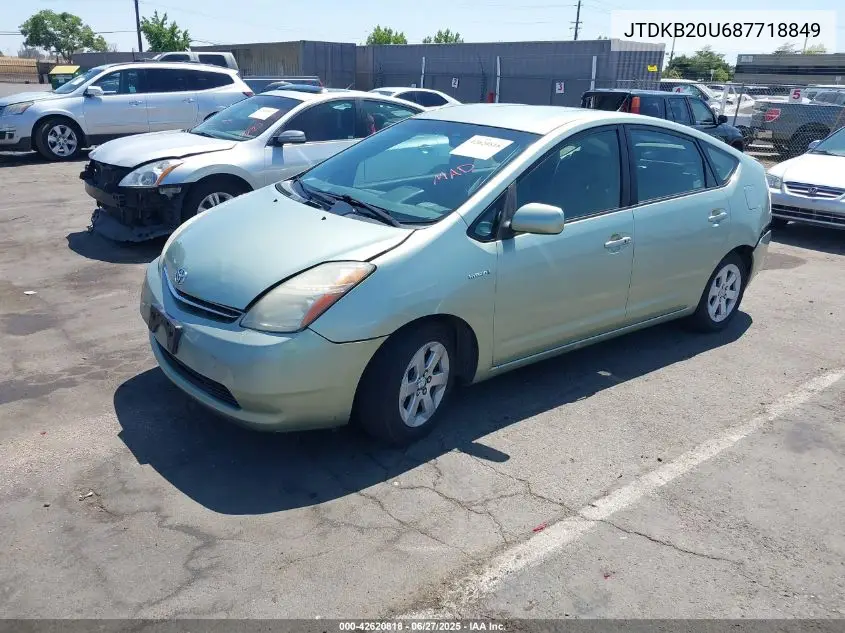 2008 Toyota Prius VIN: JTDKB20U687718849 Lot: 42620818