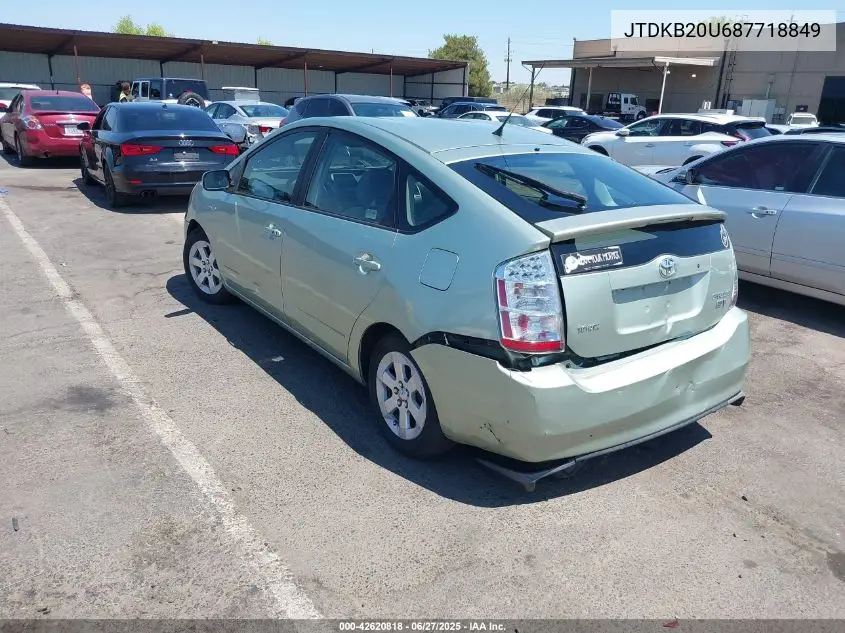 2008 Toyota Prius VIN: JTDKB20U687718849 Lot: 42620818