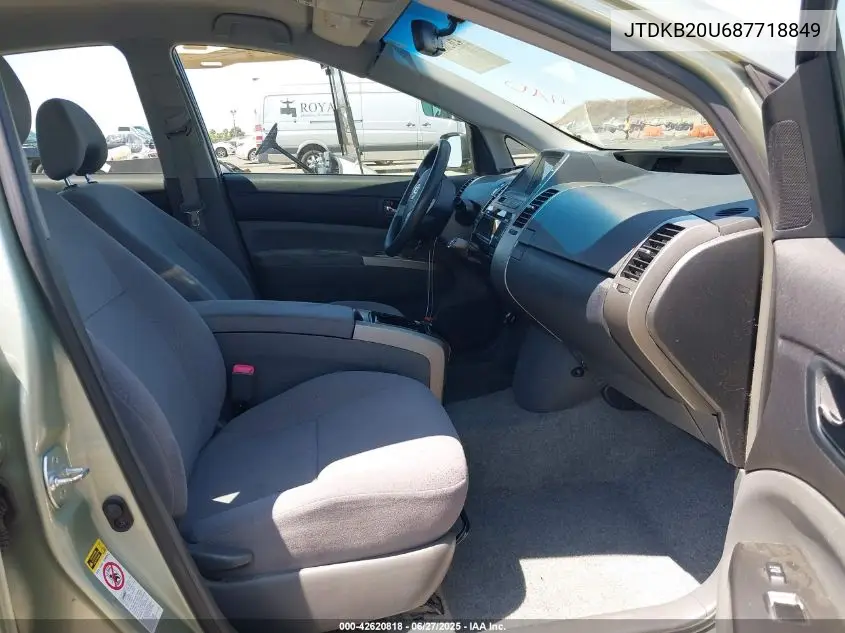 2008 Toyota Prius VIN: JTDKB20U687718849 Lot: 42620818