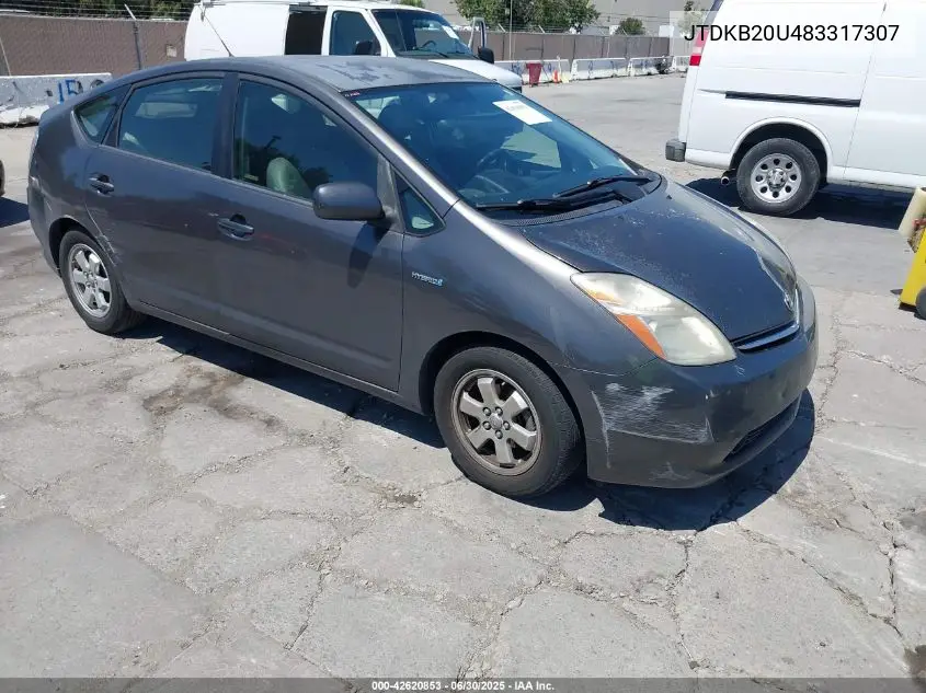 2008 Toyota Prius VIN: JTDKB20U483317307 Lot: 42620853