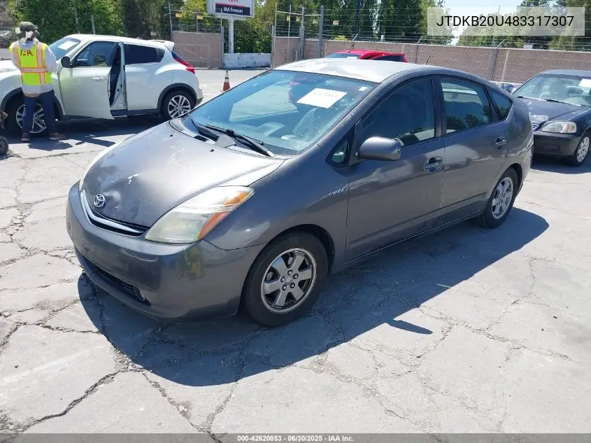 2008 Toyota Prius VIN: JTDKB20U483317307 Lot: 42620853
