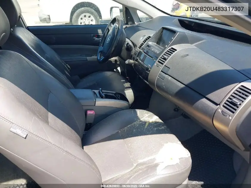 2008 Toyota Prius VIN: JTDKB20U483317307 Lot: 42620853
