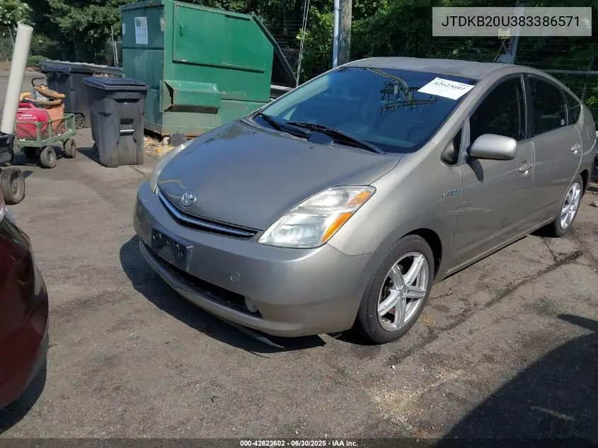 2008 Toyota Prius Touring VIN: JTDKB20U383386571 Lot: 42623602