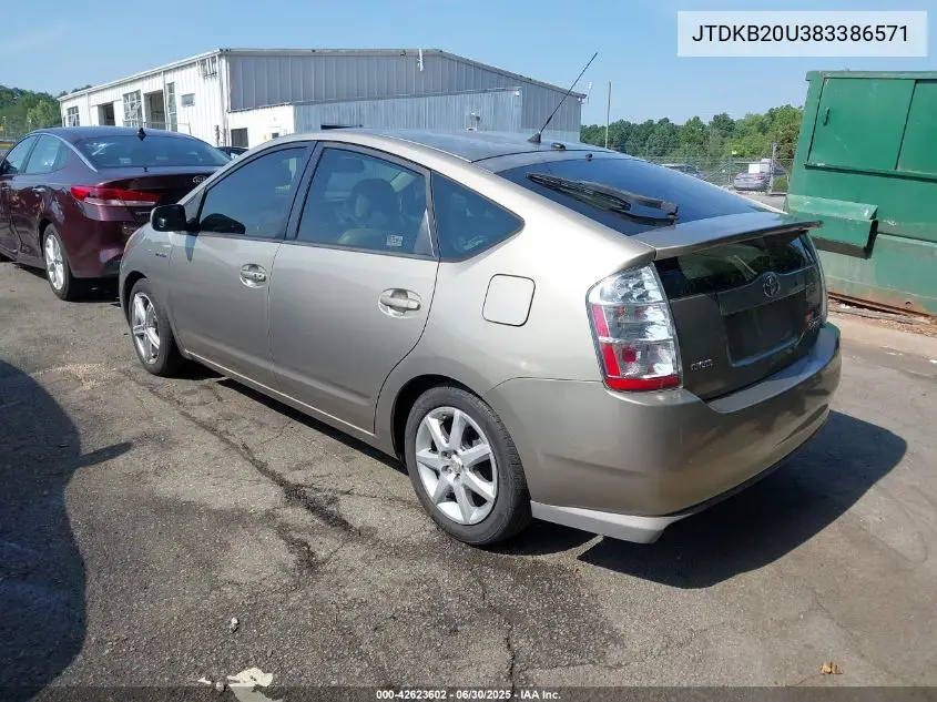 2008 Toyota Prius Touring VIN: JTDKB20U383386571 Lot: 42623602