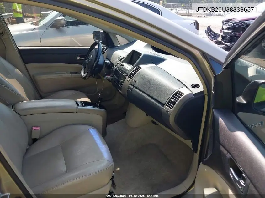 2008 Toyota Prius Touring VIN: JTDKB20U383386571 Lot: 42623602
