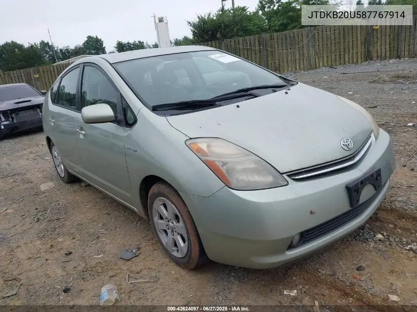 2008 Toyota Prius VIN: JTDKB20U587767914 Lot: 42624097