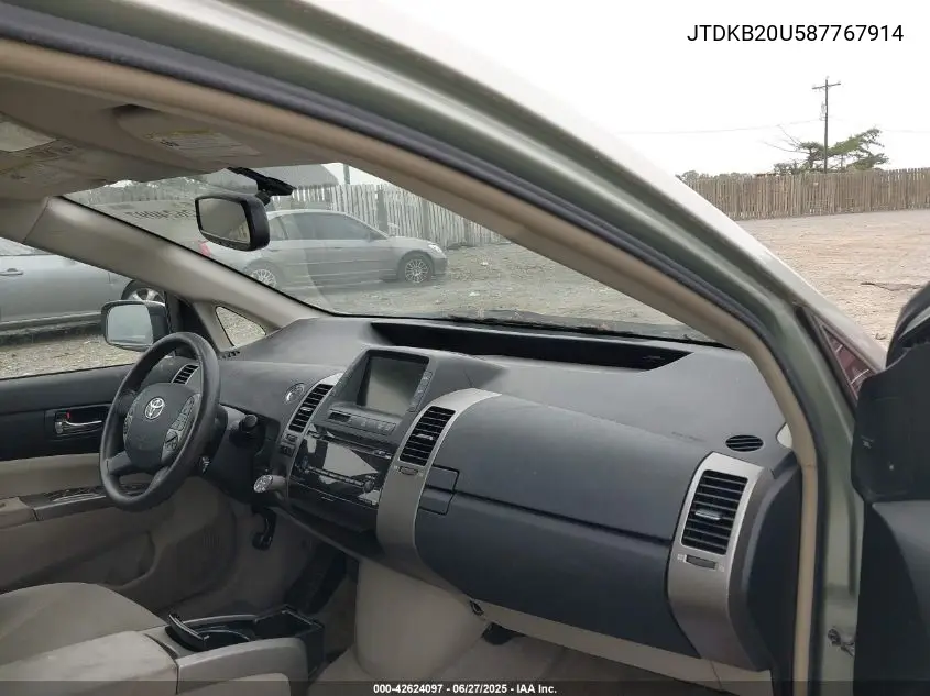 2008 Toyota Prius VIN: JTDKB20U587767914 Lot: 42624097