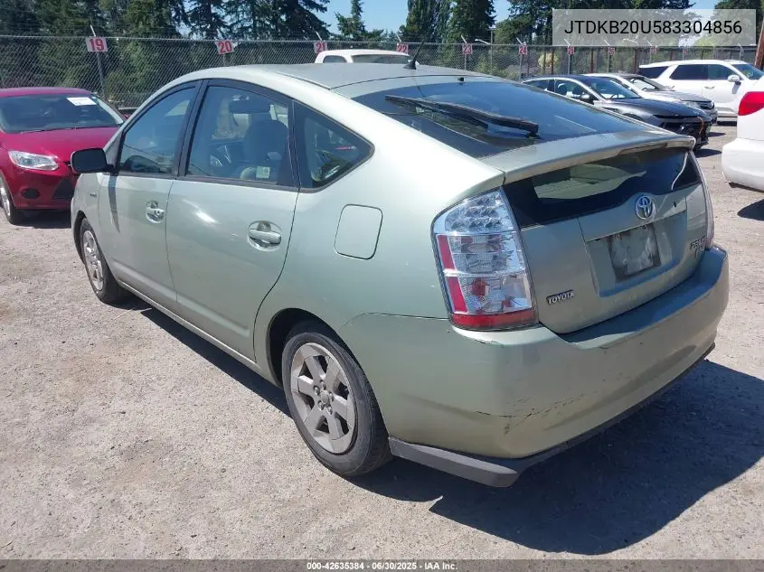 2008 Toyota Prius VIN: JTDKB20U583304856 Lot: 42635384