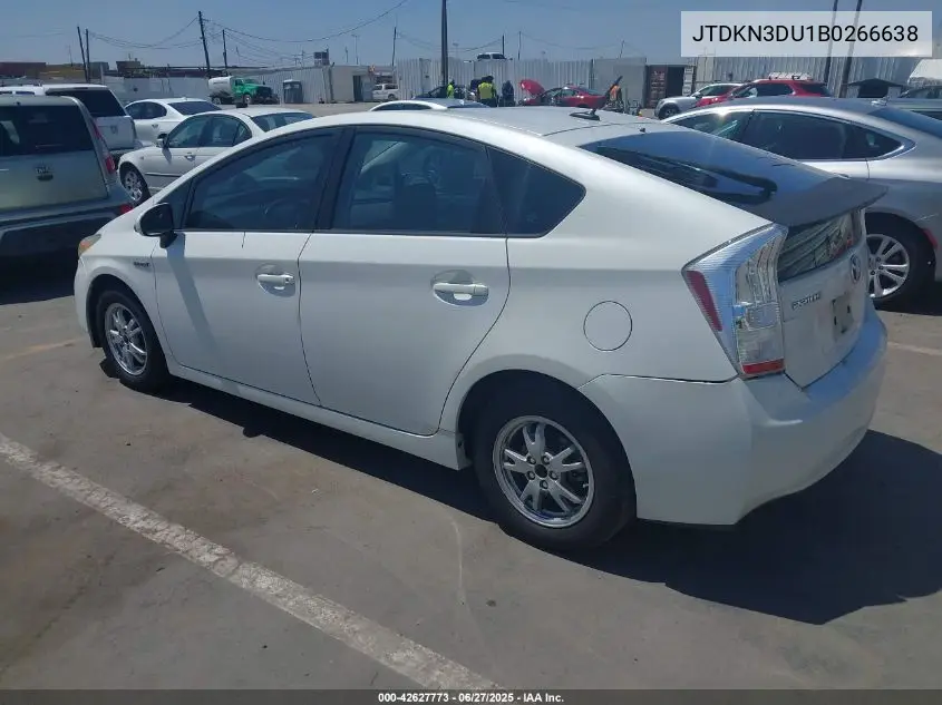 2011 Toyota Prius Two VIN: JTDKN3DU1B0266638 Lot: 42627773