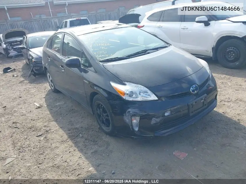 2012 Toyota Prius VIN: JTDKN3DU6C1484666 Lot: 12311147