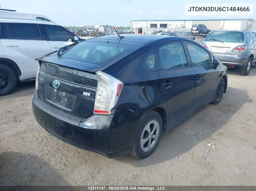 2012 Toyota Prius VIN: JTDKN3DU6C1484666 Lot: 12311147