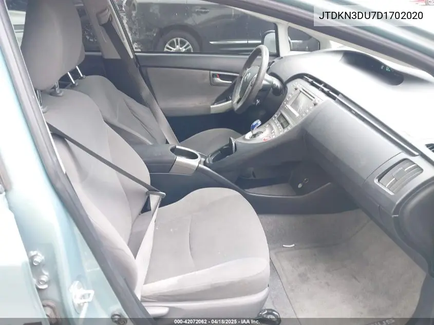 2013 Toyota Prius Three VIN: JTDKN3DU7D1702020 Lot: 42072062