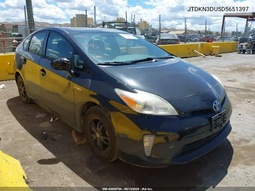 2013 Toyota Prius Two VIN: JTDKN3DU5D5651397 Lot: 42088794
