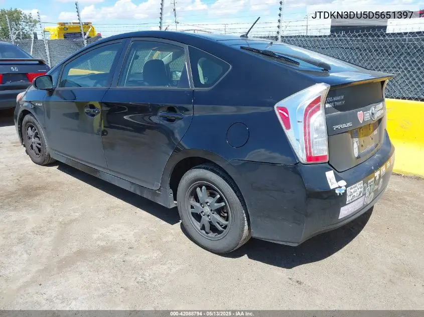 2013 Toyota Prius Two VIN: JTDKN3DU5D5651397 Lot: 42088794
