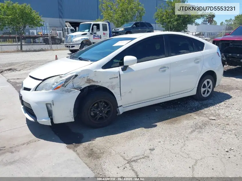 2013 Toyota Prius Two VIN: JTDKN3DU7D5553231 Lot: 42261230