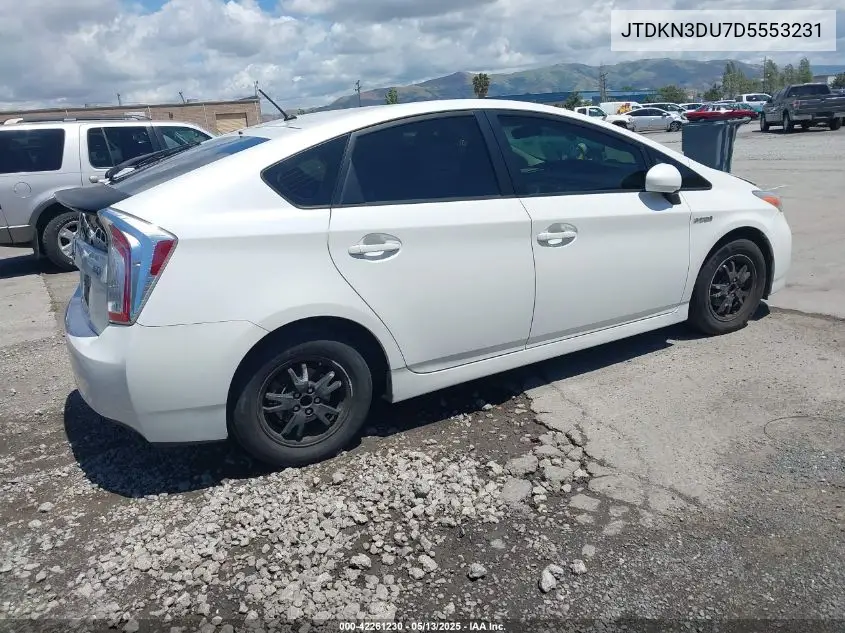 2013 Toyota Prius Two VIN: JTDKN3DU7D5553231 Lot: 42261230