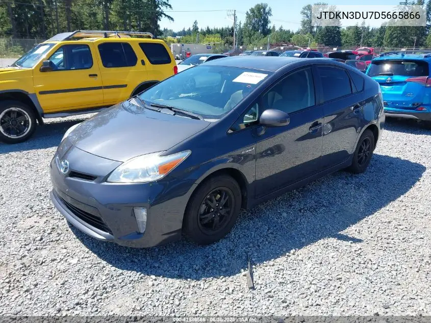 2013 Toyota Prius Two VIN: JTDKN3DU7D5665866 Lot: 42586566