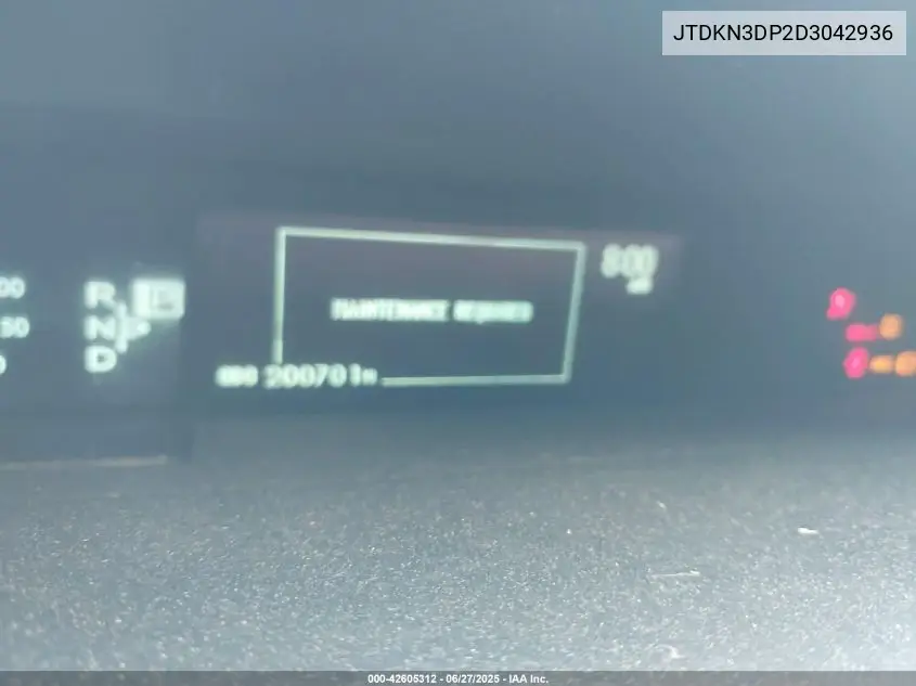 2013 Toyota Prius Plug-In VIN: JTDKN3DP2D3042936 Lot: 42605312