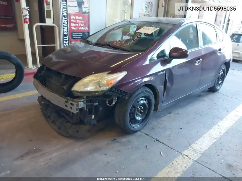 2013 Toyota Prius Persona VIN: JTDKN3DU1D5598035 Lot: 42623571