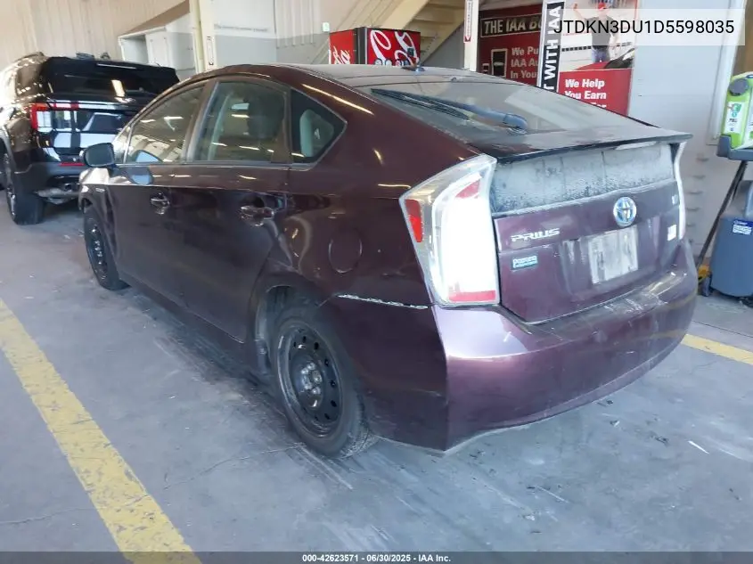 2013 Toyota Prius Persona VIN: JTDKN3DU1D5598035 Lot: 42623571
