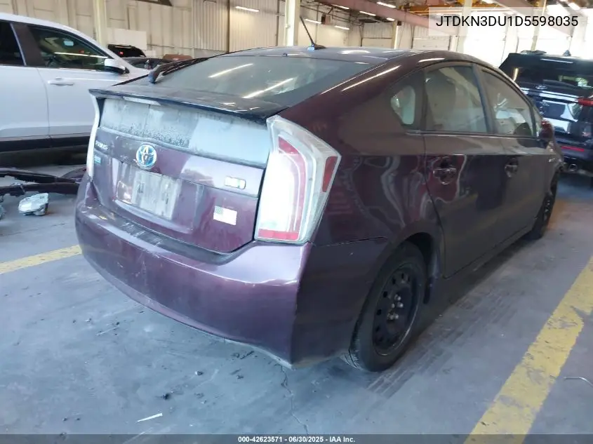2013 Toyota Prius Persona VIN: JTDKN3DU1D5598035 Lot: 42623571