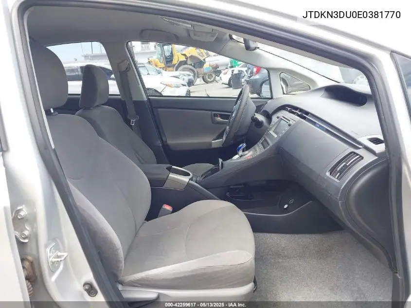 2014 Toyota Prius Three VIN: JTDKN3DU0E0381770 Lot: 42259617