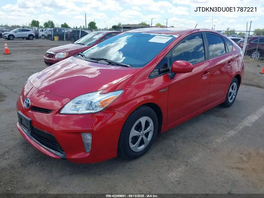 2014 Toyota Prius Four VIN: JTDKN3DU0E1787221 Lot: 42265691