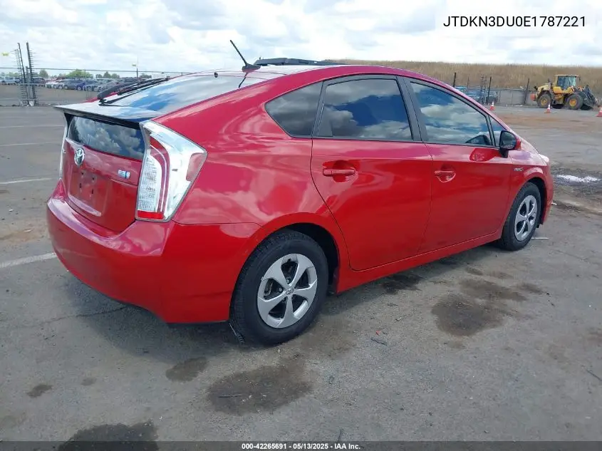 2014 Toyota Prius Four VIN: JTDKN3DU0E1787221 Lot: 42265691