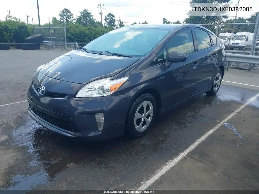 2014 Toyota Prius Five/Four/Three/Two VIN: JTDKN3DUXE0382005 Lot: 42609661