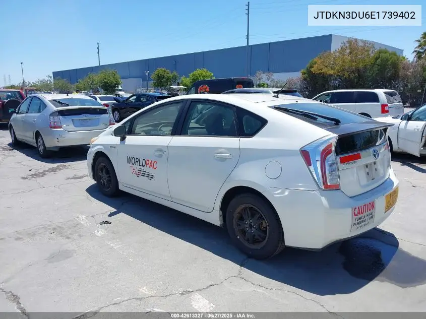 2014 Toyota Prius Two VIN: JTDKN3DU6E1739402 Lot: 42613327