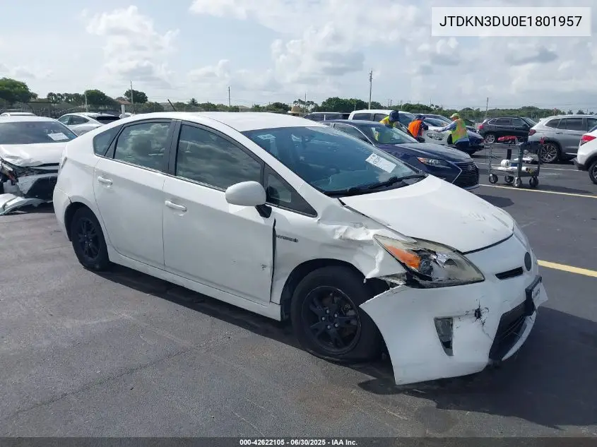 2014 Toyota Prius Two VIN: JTDKN3DU0E1801957 Lot: 42622105