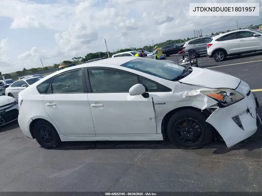 2014 Toyota Prius Two VIN: JTDKN3DU0E1801957 Lot: 42622105