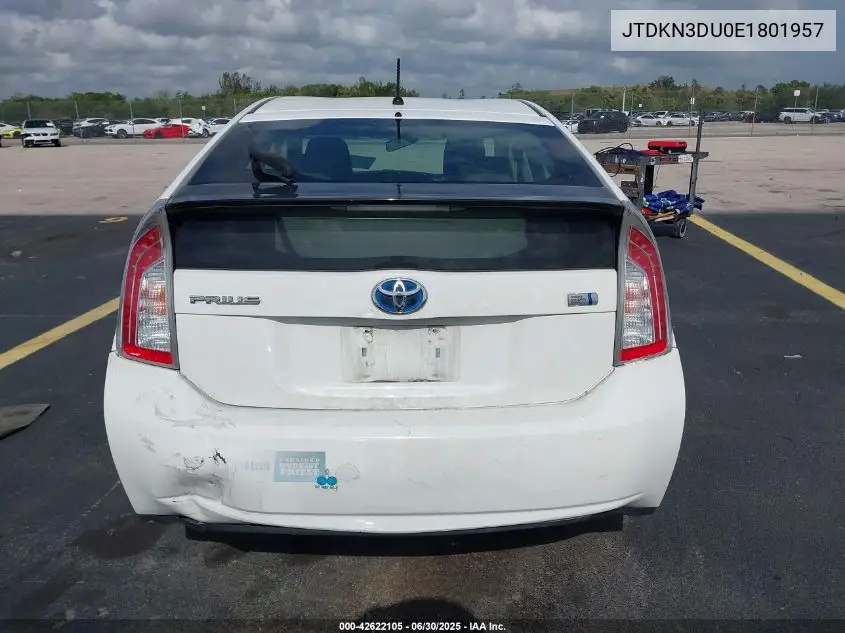 2014 Toyota Prius Two VIN: JTDKN3DU0E1801957 Lot: 42622105