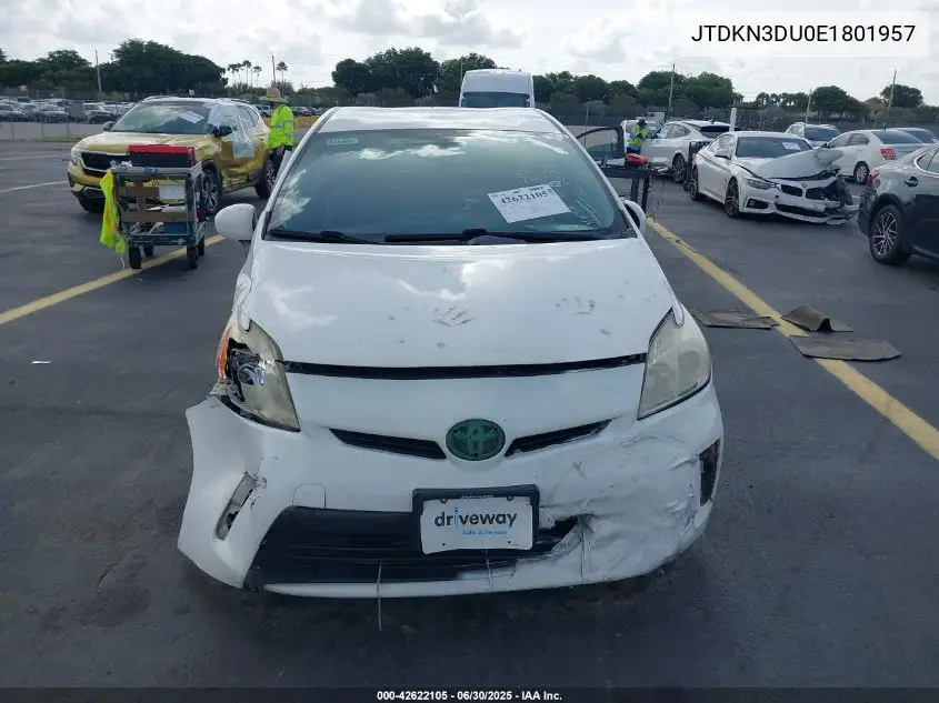 2014 Toyota Prius Two VIN: JTDKN3DU0E1801957 Lot: 42622105