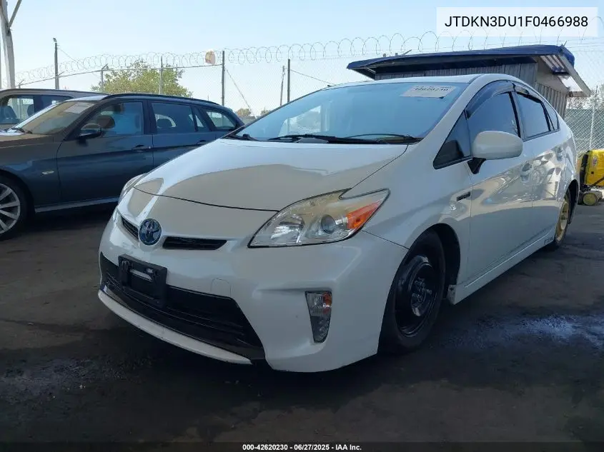 2015 Toyota Prius Two VIN: JTDKN3DU1F0466988 Lot: 42620230