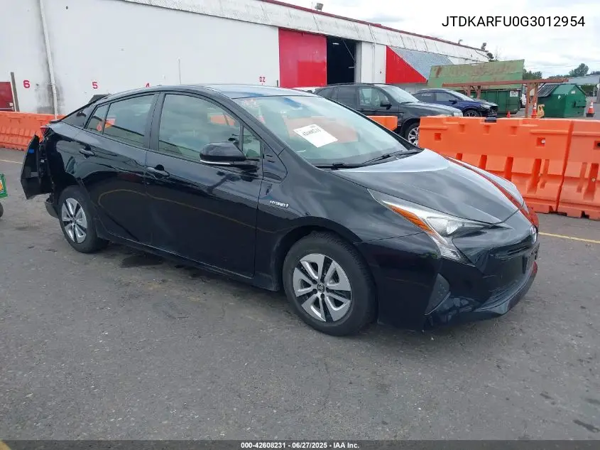 2016 Toyota Prius Two Eco VIN: JTDKARFU0G3012954 Lot: 42608231