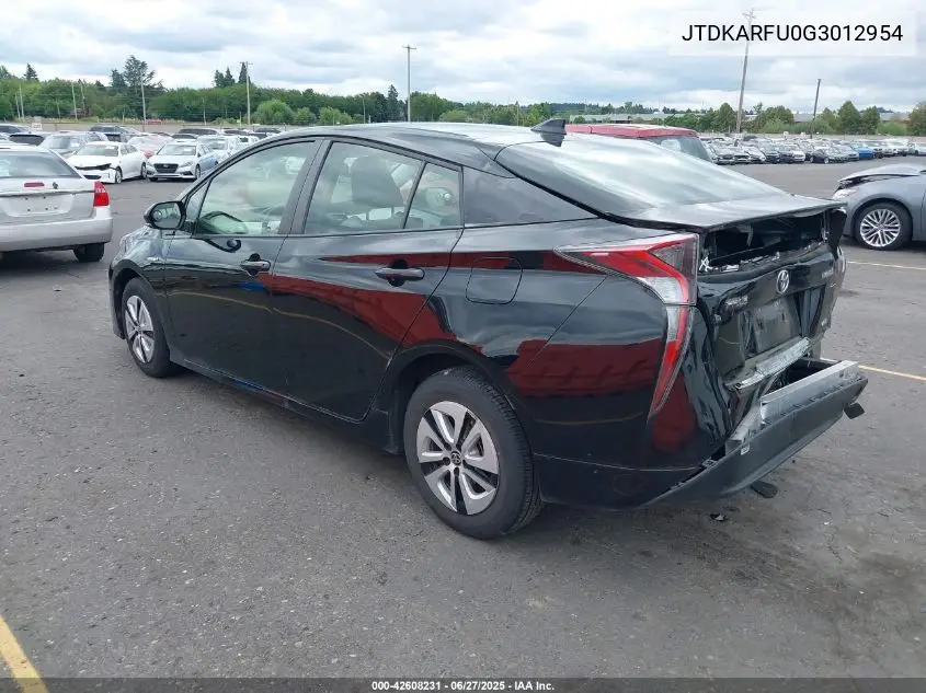 2016 Toyota Prius Two Eco VIN: JTDKARFU0G3012954 Lot: 42608231
