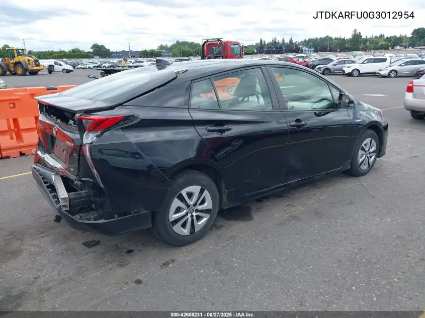 2016 Toyota Prius Two Eco VIN: JTDKARFU0G3012954 Lot: 42608231