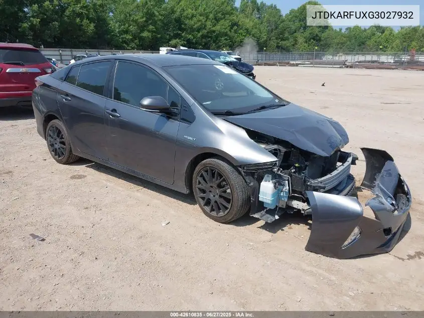 2016 Toyota Prius Three Touring VIN: JTDKARFUXG3027932 Lot: 42610835